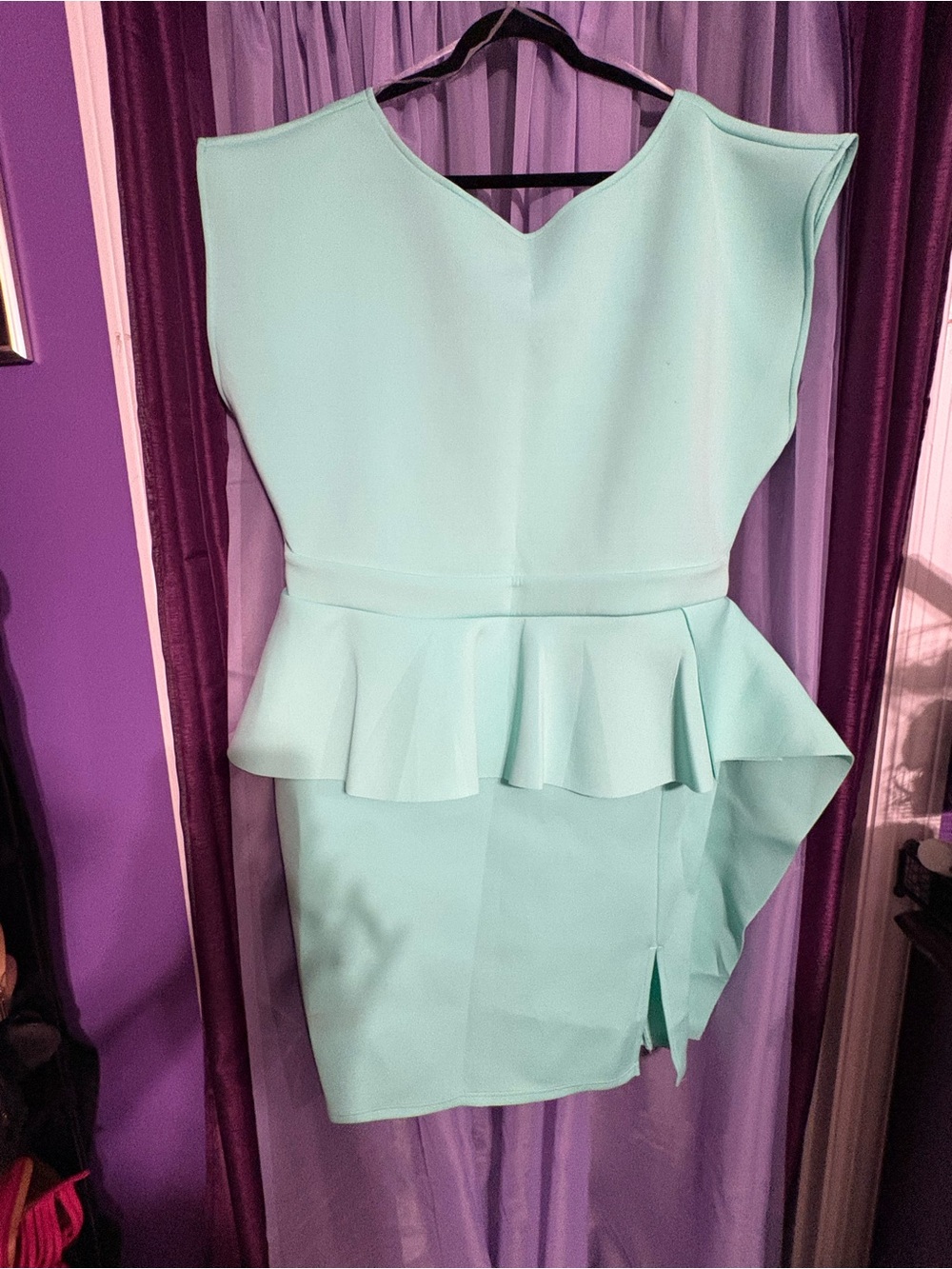 Faeriesty Mint Peplum Sheath Dress
